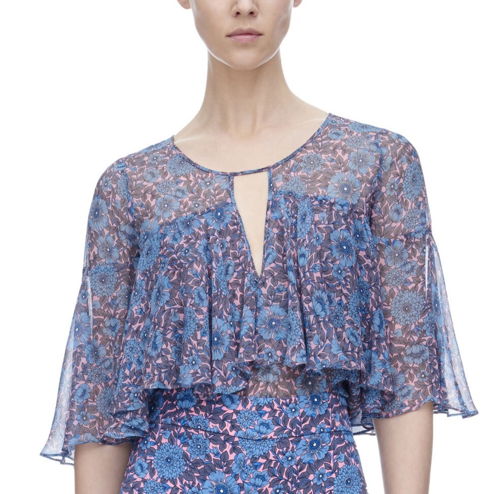 Rebecca Taylor Lindsay short sleeve ruffled top